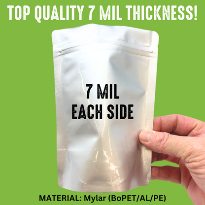 Mylar Bags | 7-Mil, Stand Up, Zip-Top (pack of 50)