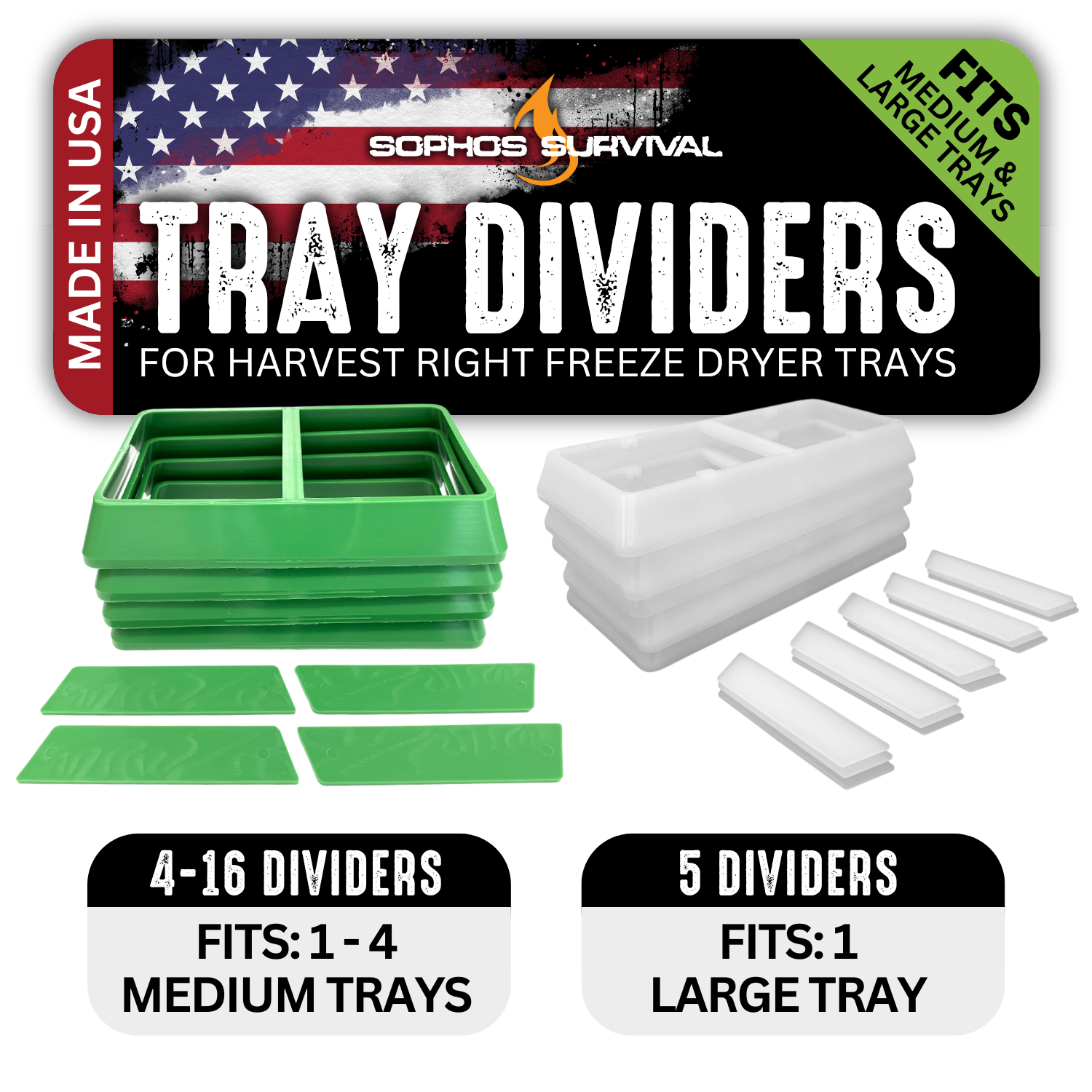 Tray Dividers for Harvest Right Freeze Dryer Trays